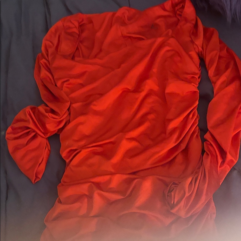 Elegant Red ruched body con Women's Dress
